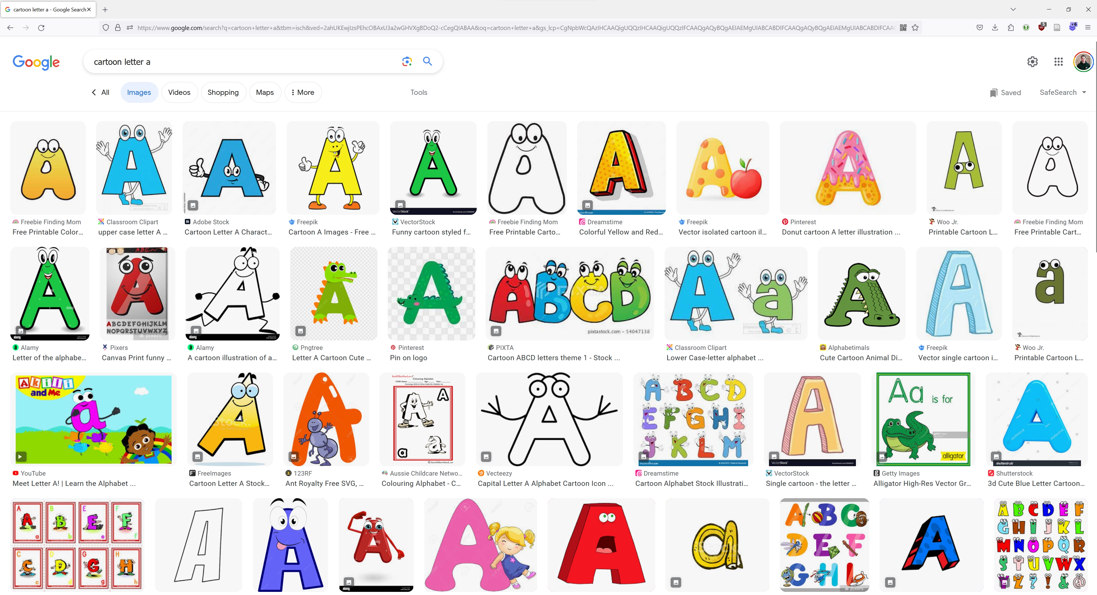 A collage of images of the letter 'a'